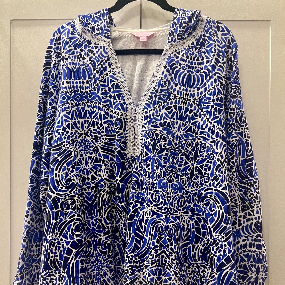 Lilly Pulitzer Blue Harmon Hoodie UPF 50+